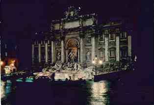 ROMA NOTTURNA FONTANA DI TREVI 1968